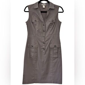 H&M Gray Button-Down Midi Dress size 8